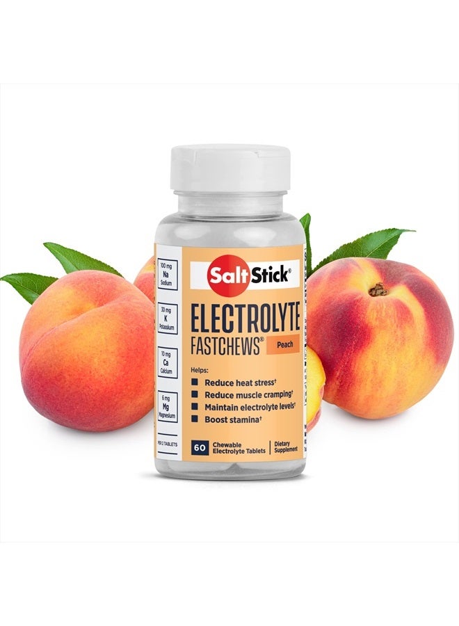 SaltStick Electrolyte FastChews | Salt Tablets for Runners, Sports Nutrition | Chewable Electrolytes for Hydration | 60 Peach Electrolyte Tablets - Image 1