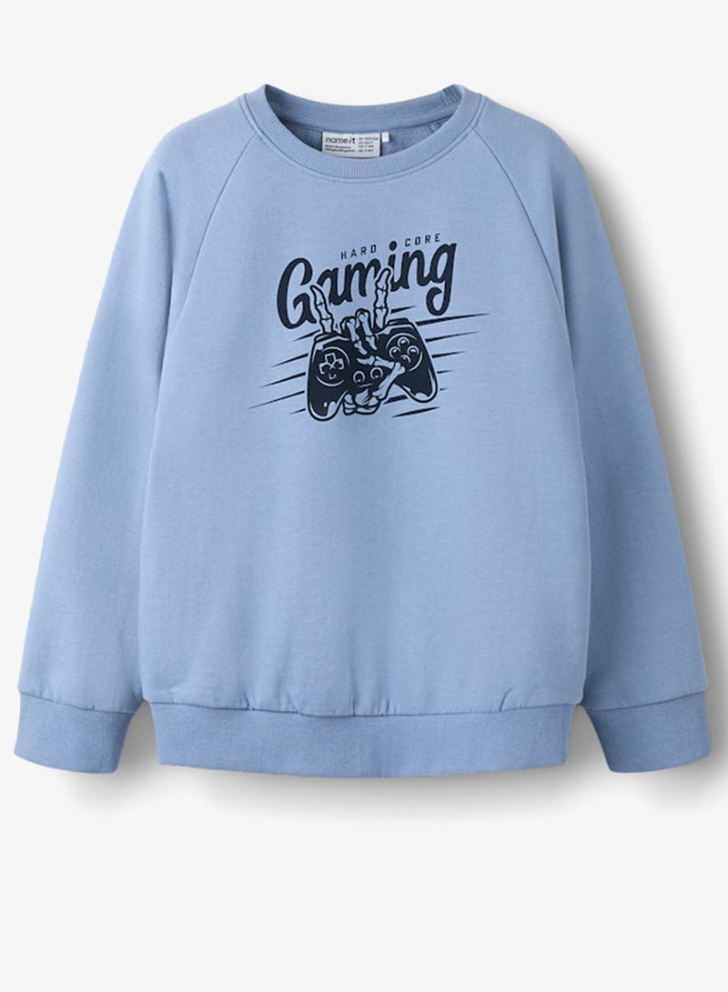 نيم ات سويت شيرت أطفال بياقة مستديرة بطبعة جرافيك - Image 4