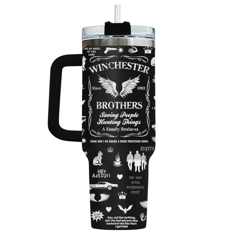34HD Brothers Movie Tumbler 40 Oz Stainless Steel With Handle, Funny Natural Mug, Gifts for Men Women Movie Lovers - Image 2