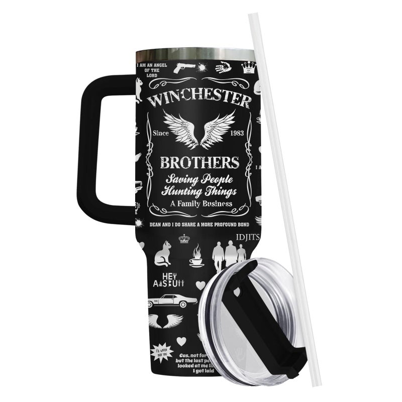 34HD Brothers Movie Tumbler 40 Oz Stainless Steel With Handle, Funny Natural Mug, Gifts for Men Women Movie Lovers - Image 3