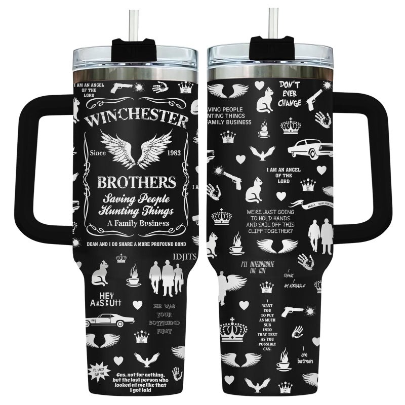34HD Brothers Movie Tumbler 40 Oz Stainless Steel With Handle, Funny Natural Mug, Gifts for Men Women Movie Lovers - Image 1