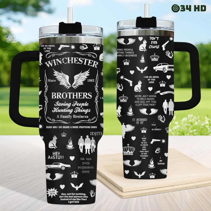 34HD Brothers Movie Tumbler 40 Oz Stainless Steel With Handle, Funny Natural Mug, Gifts for Men Women Movie Lovers - Image 5
