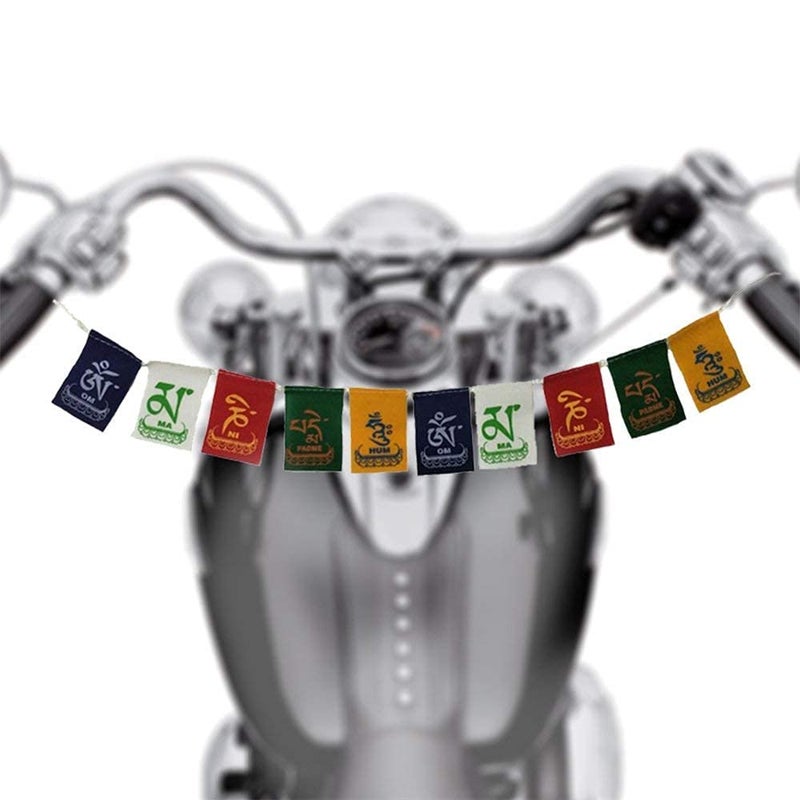 Aternal 5 قطع علم التبت لتزيين الدراجات علم صلاة بوذي صغير علم فخامة لاداخ ملحقات الدراجات عناصر ديكور للدراجات والدراجات المنزلية، حجم صغير - Image 4