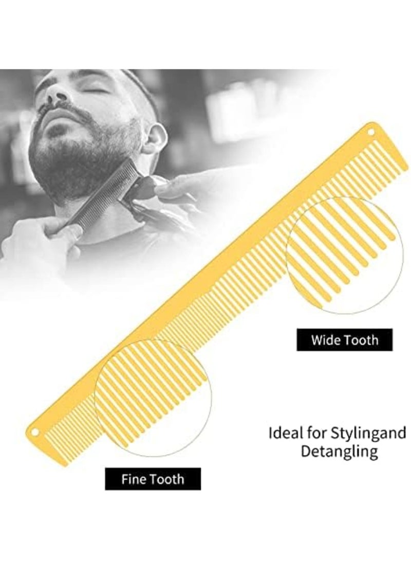 Luckam مجموعة أمشاط حلاقة معدنية من 3 قطع، فولاذ مقاوم للصدأ، مشط للتصفيف والقص، فرشاة حلاق للرجال والنساء وصالونات الحلاقة - Image 2