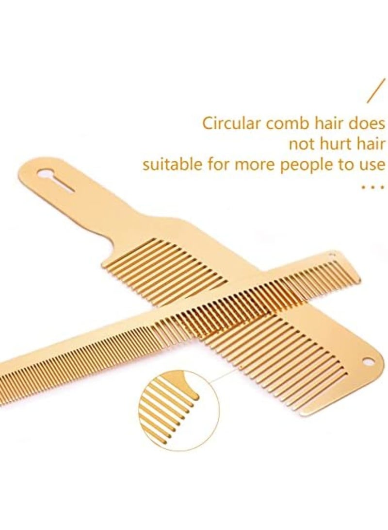 Luckam مجموعة أمشاط حلاقة معدنية من 3 قطع، فولاذ مقاوم للصدأ، مشط للتصفيف والقص، فرشاة حلاق للرجال والنساء وصالونات الحلاقة - Image 3