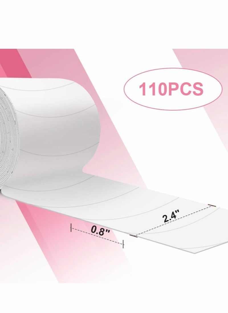 Hypoallergenic Eyelash Extension Tape and Foam Pads 110 PCS Lint Free Waterproof Under Eye Supplies for Beauty Professionals