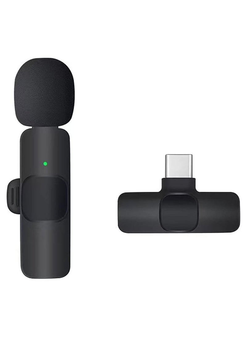 Wireless Lavalier Microphone for USB C Smartphone, Plug and Play Mini Mic for YouTube TikTok Live Streaming Gaming K Song Recording Auto Noise Reduction (USB C 1) - Image 1