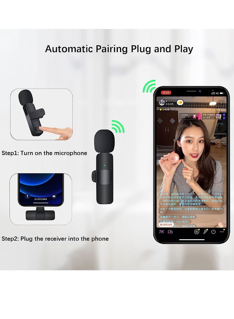 Wireless Lavalier Microphone for USB C Smartphone, Plug and Play Mini Mic for YouTube TikTok Live Streaming Gaming K Song Recording Auto Noise Reduction (USB C 1) - Image 3