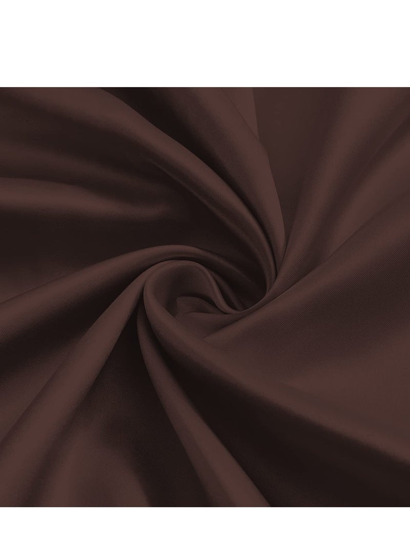 Umeema Blackout Window and Door Curtains for Bedroom, Living room with Grommet Top (Width 150cm and Length 270cm) Two pieces set. (Choclate Brown)  - Image 1