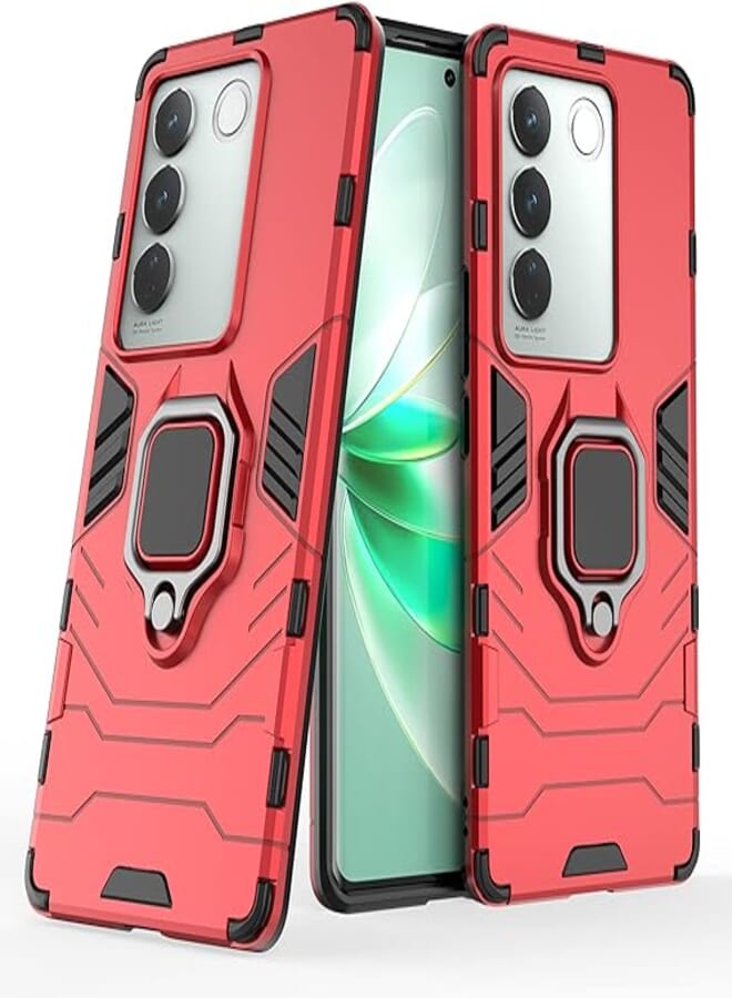 GOLDEN MASK Compatible With Vivo V27 Black Panther Back Cover (Red) 
