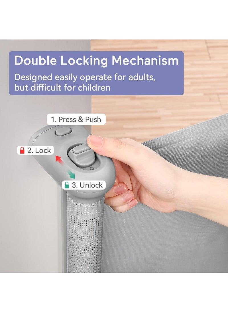 SYOSI - Retractable Baby Gate, Adjustable Safety Gate for Babies and Pets, 33" Tall, Extends up to 55" Wide, Suitable for Stairs, Doorways, and Hallways, Indoor and Outdoor Use with Easy Installation Kit - Image 1