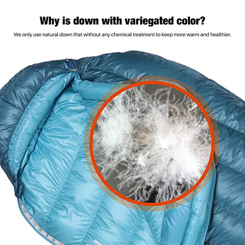 Mountaintop Ultralight Mummy Down Sleeping Bag 650 Fill Power Duck Down Suits for 32 20 Degree F for Camping Hiking Backpacking - Image 2