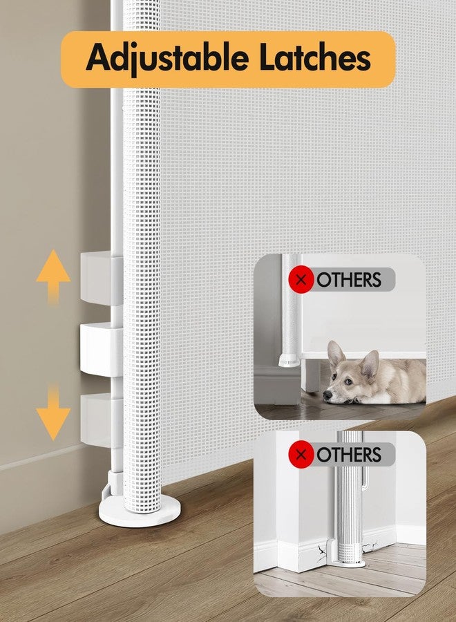 Zupetta Retractable Baby Gate for Stairs & Doorways, 55" Wide x 33.6" Tall Easy Installation Mesh Dog Gate for Indoor & Outdoor Use,Pet and Dog Safety Gate for Hallways(White) - Image 5