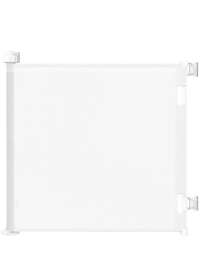 Zupetta Retractable Baby Gate for Stairs & Doorways, 55" Wide x 33.6" Tall Easy Installation Mesh Dog Gate for Indoor & Outdoor Use,Pet and Dog Safety Gate for Hallways(White) - Image 1