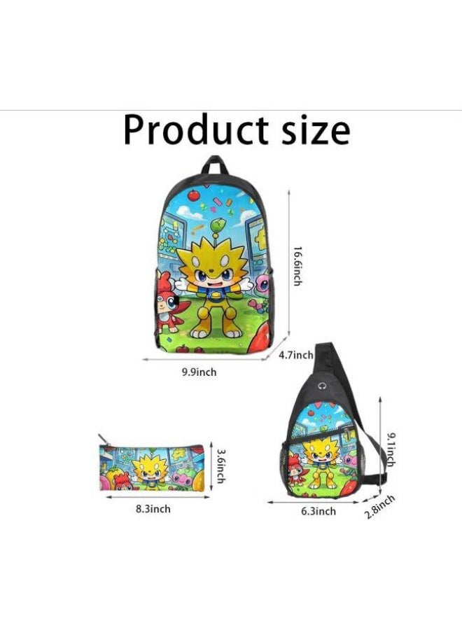 Universal cartoon new three-piece schoolbag - 454  - Image 3