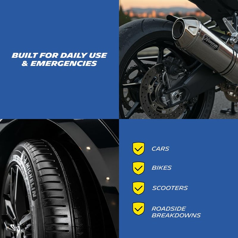 Michelin مضخة هواء رقمية صغيرة قابلة للبرمجة 12 فولت | مضخة هواء عالية التدفق 20 لتر/دقيقة مع ضغط أقصى 120 PSI، شاشة LED ووظيفة ضغط مسبق التعيين، إيقاف تلقائي، خرطوم توصيل سريع - Image 5