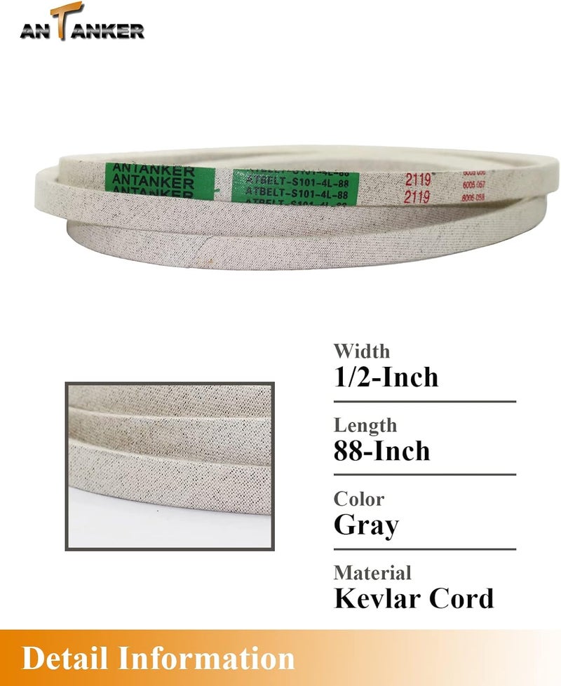 Antanker Deck Belt fit for 144200 Replaces for Husqvarna AYP Craftsman 24104 523144200, 88.5'' Kevlar V Belt - Image 3