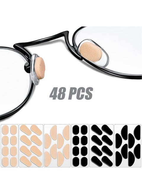 48 Pcs Glasses Nose Holder Soft EVA Sponge Pad Comfortable and Lightweight, No Pressure Marks, Nose Holder Not Take Off Makeup, and Non Slip Frame Nose Patch (1.5 mm)