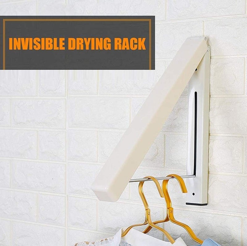 ENNCOZY Wall Mountable Hidden Type Plastic Clothes Hanger Drying Rack Stand 1 Count - Image 5