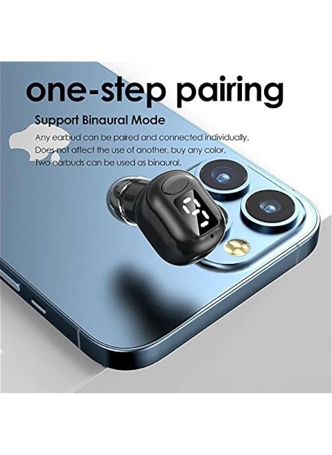 Generic - Invisible Bluetooth Earbuds Smallest Single Tiny Hidden Headphones for Work Sleep Ear Buds Mini Spy Microphone Wireless Hidden Secret Micro Wireless Earbuds for Small Ears Discreet Earpiece - Black - Image 1