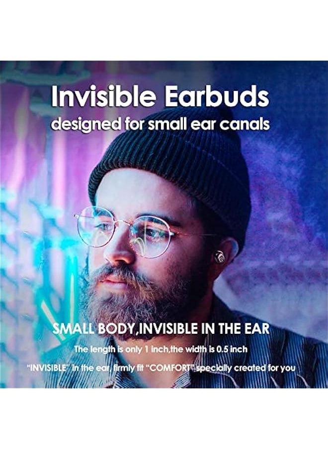 Generic - Invisible Bluetooth Earbuds Smallest Single Tiny Hidden Headphones for Work Sleep Ear Buds Mini Spy Microphone Wireless Hidden Secret Micro Wireless Earbuds for Small Ears Discreet Earpiece - Black - Image 1