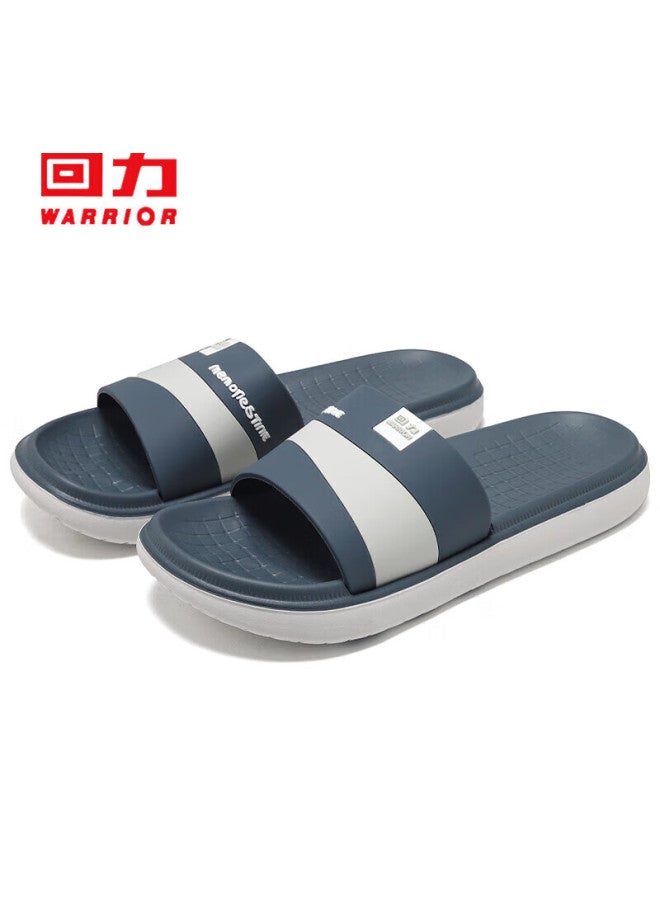 Warrior Men's Thick-soled Slippers With A Feeling Of Stepping On Soft Bathroom Indoor And Outdoor Cool Slippers Hl01805 Deep Indigo Blue Size 39