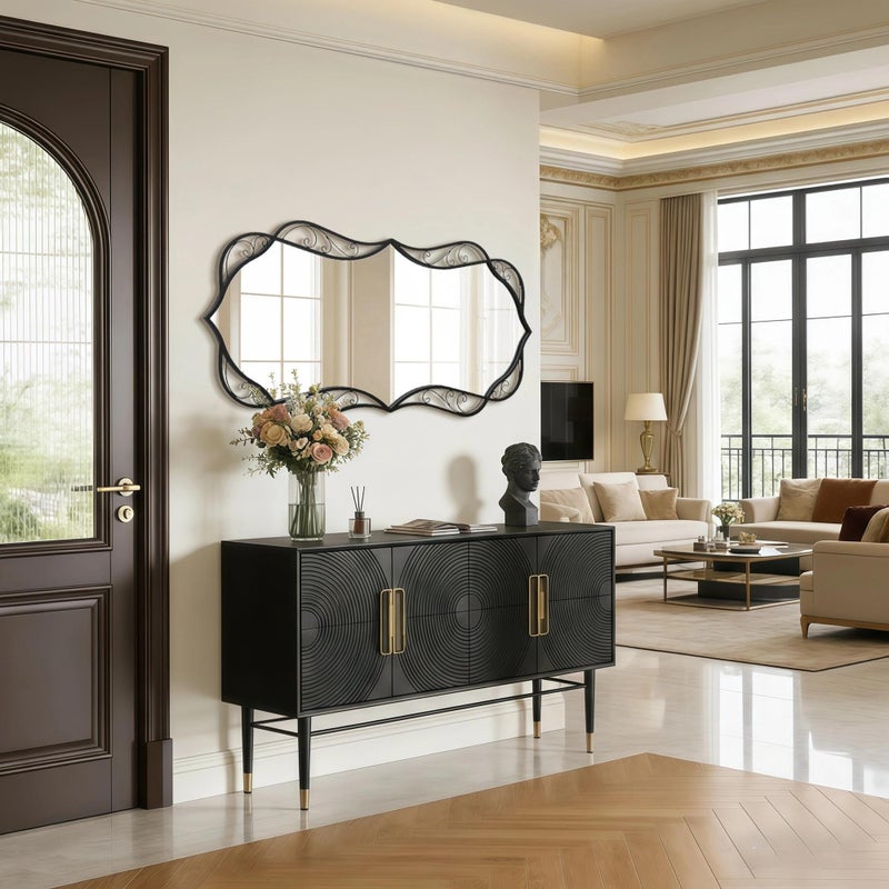 Besdomus Black Bathroom Wall Mirror: 24"x48" Modern Large Mirror for Wall - Vertical or Horizontal Hanging - Home Decor for Living Room/Entryway/Bathroom/Hallway - Wall Decor for Housewife - Image 3