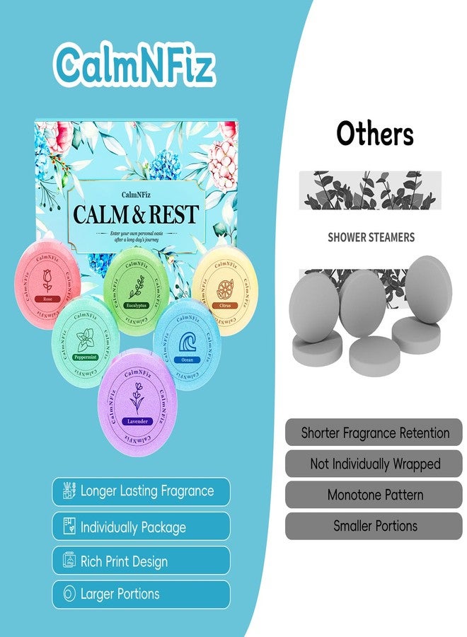 مجموعة CalmNFiz المكونة من 6 أقراص فوارة للاستحمام برائحة عطرية، هدايا مثالية للنساء والرجال، هدايا عيد ميلاد لها، هدايا عيد الميلاد للأمهات والبالغين والمراهقين، زيت عطري طبيعي للاسترخاء والعناية الذاتية - Image 5