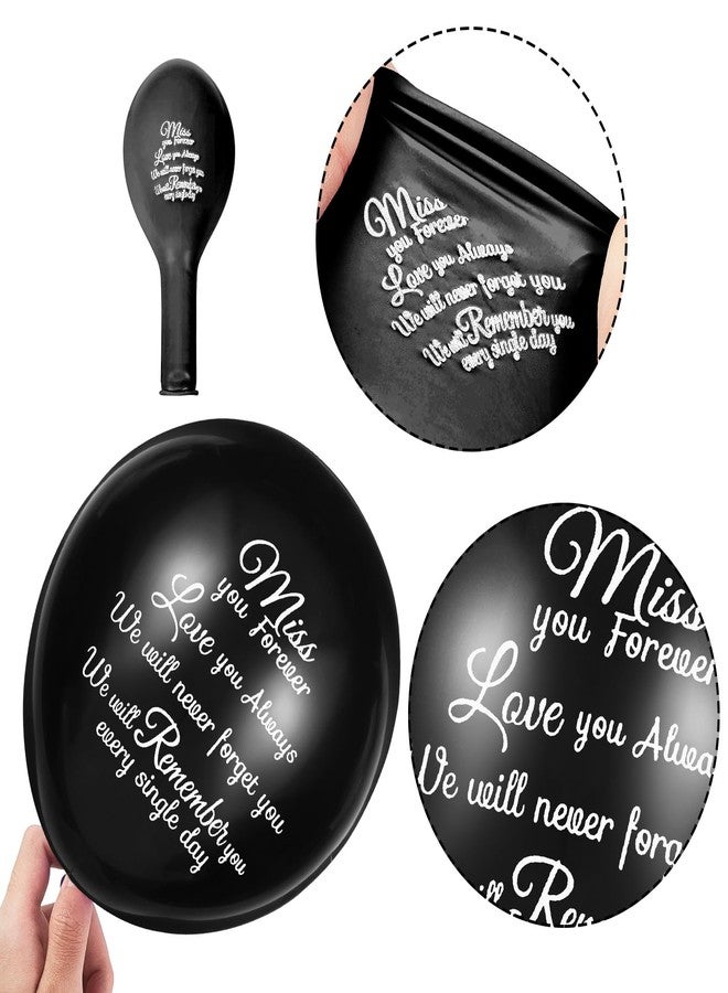 Skylety 36 Pieces Memorial Balloons with 4 Peace Dove Balloons to release Remembrance Helium Supplies in sky for Funerals, Anniversaries, and Memorial Services(Black) - Image 3
