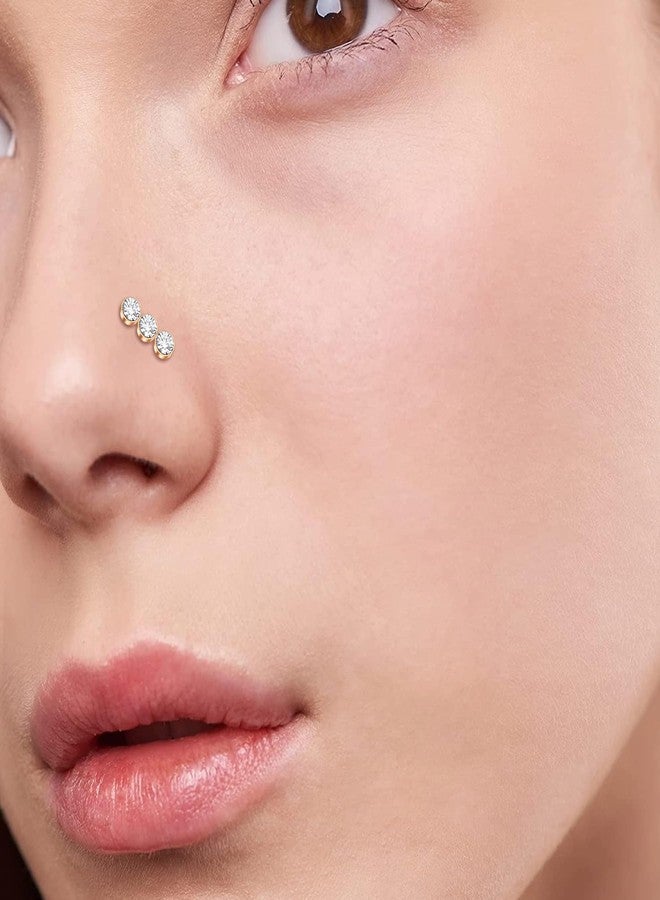 D.Bella 18G Nose Studs Surgical Stainless Steel Nose Rings Studs Diamond L Shaped Nostril Nose Piercing Jewelry - Image 3