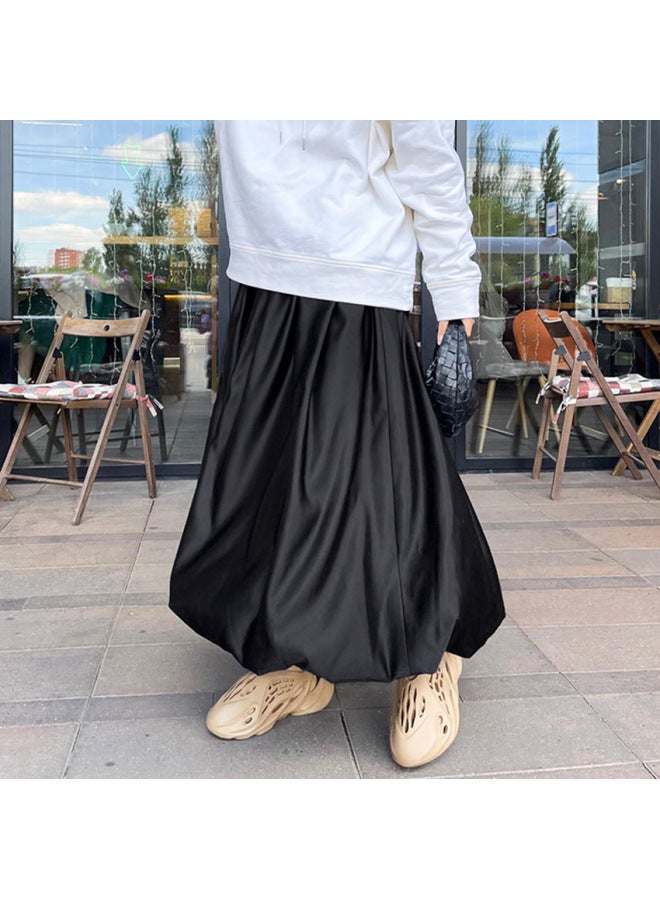 Song Feng Ya تنورة بالون نسائية من الساتان بتصميم أنيق لربيع  مع قماش ساتان ناعم - Image 4