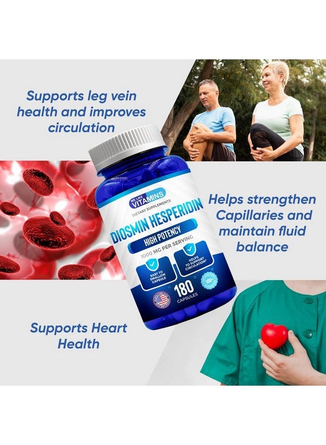 We Like Vitamins Diosmin Hesperidin 1000mg - 180 Capsules - 90 Day Supply - Diosmin and Hesperidin Supplement - Helps to Support Healthy Circulation, Veins, Capillaries, and Lymphatic Drainage - Image 4