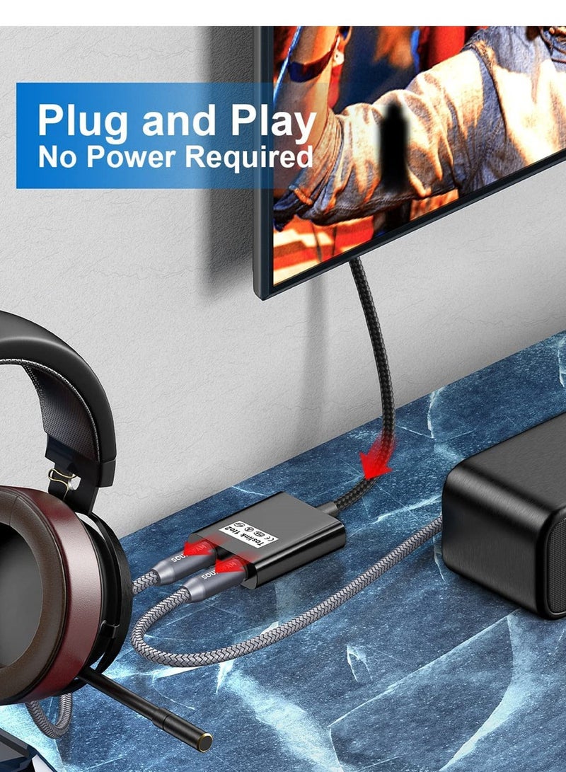 KASTWAVE موزع كابلات بصرية، موزع 1 في 2 مخرج Toslink موزع كابلات بصرية رقمية للصوت من مكبر الصوت إلى التلفزيون، أسود، قطعة واحدة - Image 5