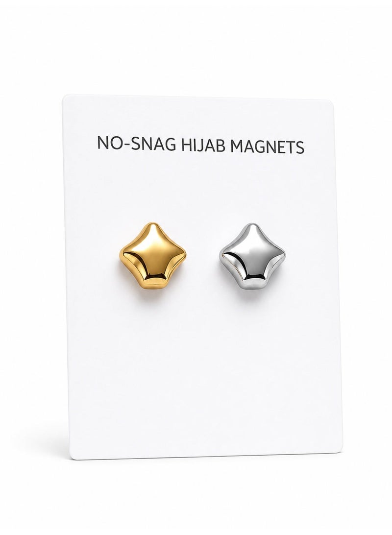 2-Piece Multi-Purpose Magnetic Hijab Pins for Women - No-Snag Scarf Clasp, Safety Brooch for Shawls and Clothing - Strong Magnet Buttons - Image 1