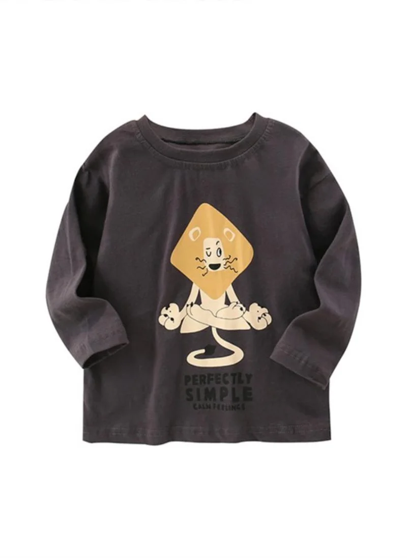 YUNIQEE Black Graphic Printed Round Neck Cotton T-shirt