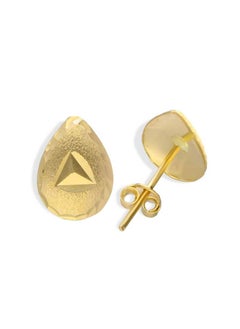 Gold Pear Shaped Stud Earrings 18KT - FKJERN18KU3054