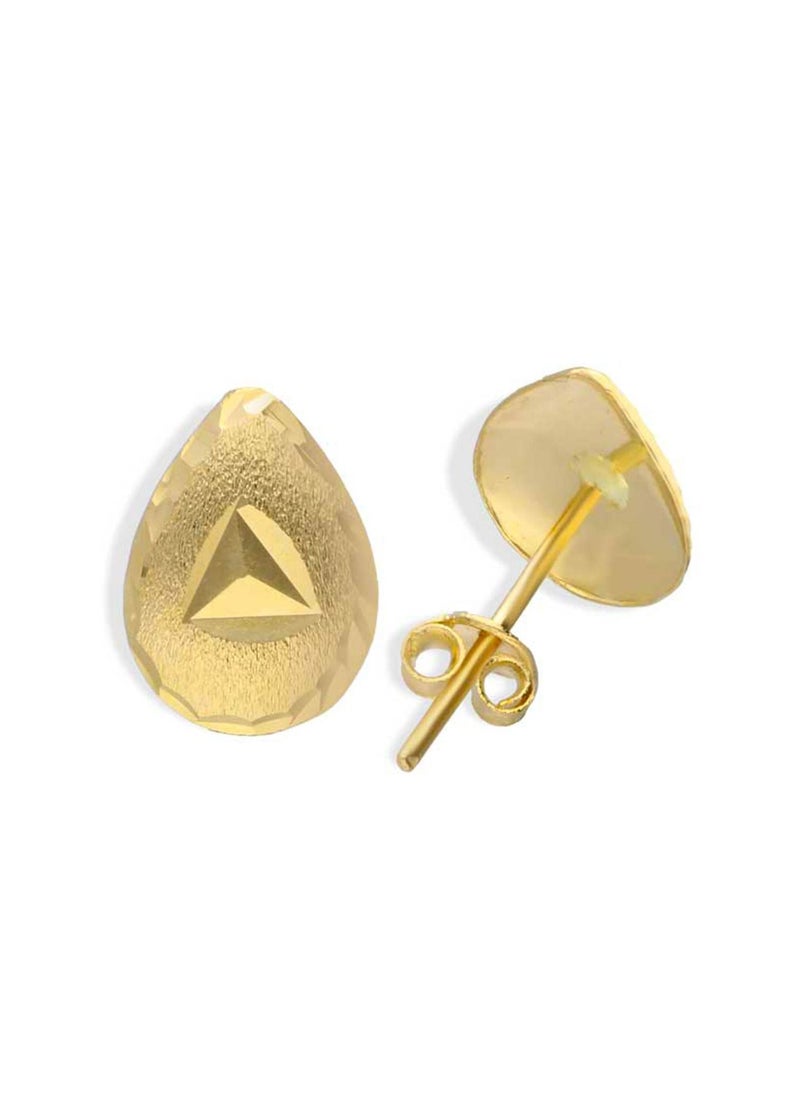 FK Jewellers - Gold Pear Shaped Stud Earrings 18KT - FKJERN18KU3054 - Image 1