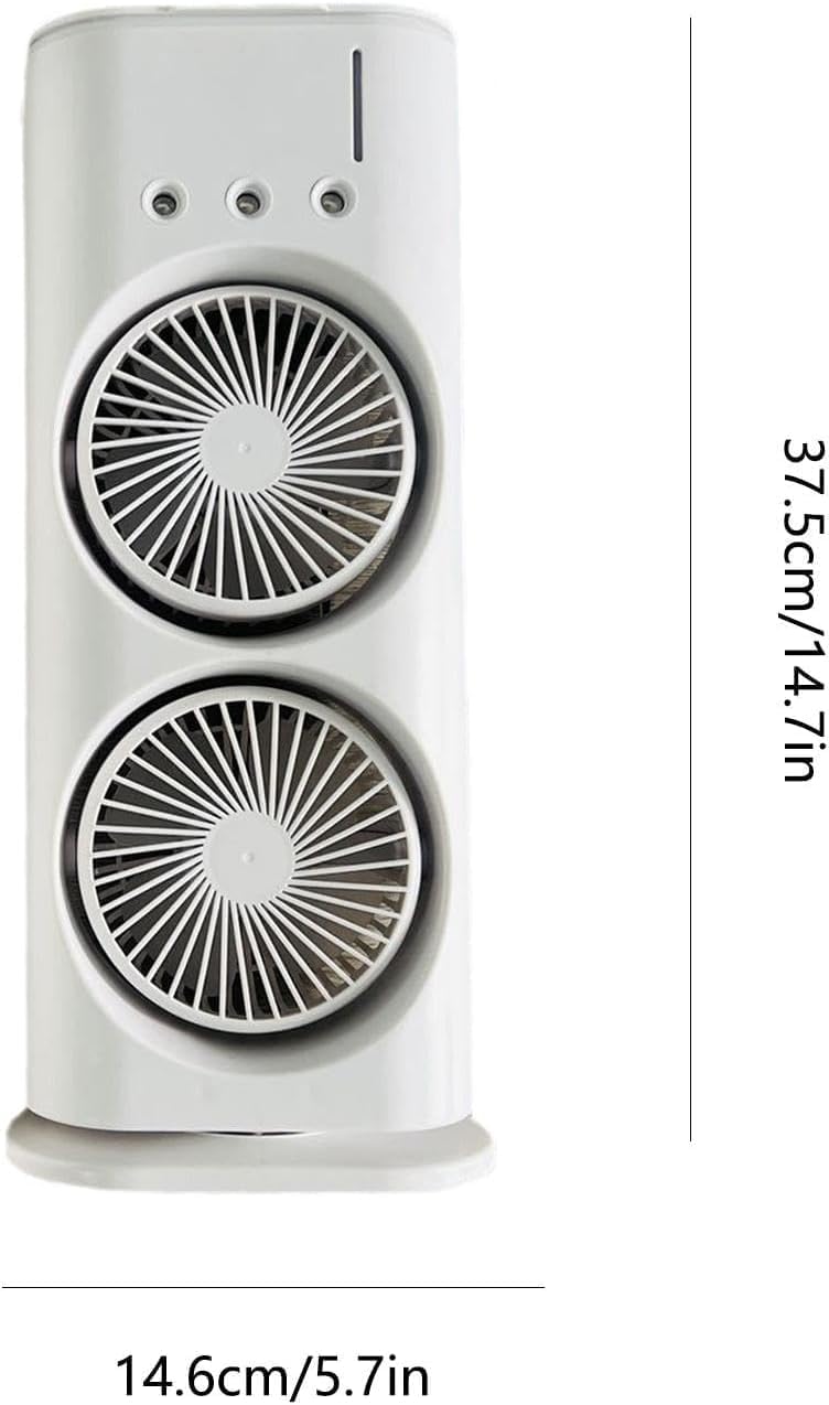 Exxelo 15-Year Warranty Portable Double-Ended Spray Fan: USB Rechargeable Mini Cooling Desk Fan with Water Mist for Office and Home – Ideal for Gifting - Image 5