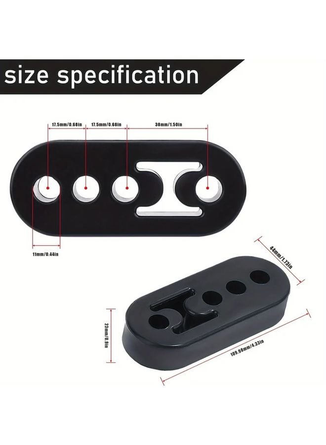 4 قطع من علاقات العادم المطاطية عالية الكثافة باللون الأسود لدعم الشاكوش الثقيل - Image 3