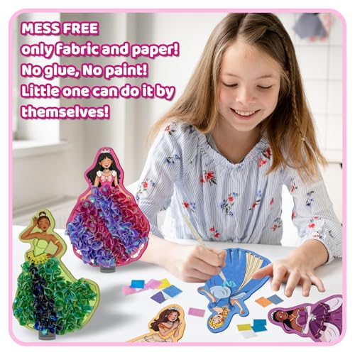ATFUNSHOP 8 Packs Poke in Crafts Art Kits for Girl, Magical Prienceses Mess Free Kids' Paper Craft Kits, Birthday Gift for Girls 4 5 6 7 8 9 Years Old, DIY Presents, Mess Free Art Activity - Image 4