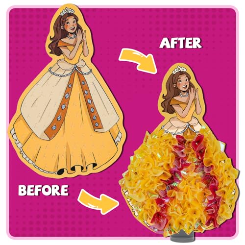 ATFUNSHOP 8 Packs Poke in Crafts Art Kits for Girl, Magical Prienceses Mess Free Kids' Paper Craft Kits, Birthday Gift for Girls 4 5 6 7 8 9 Years Old, DIY Presents, Mess Free Art Activity - Image 2