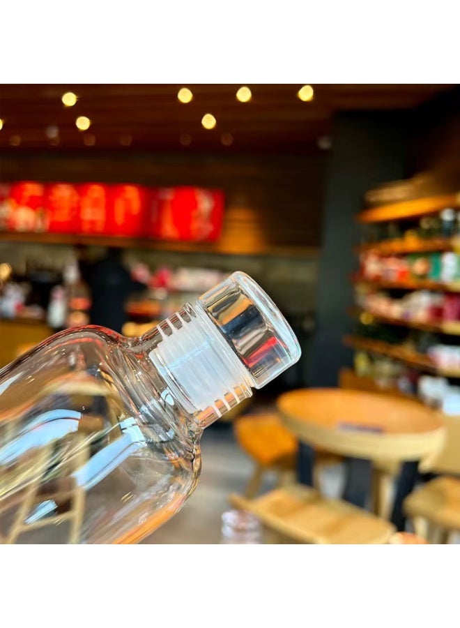 VIO Glass Water Bottle with Protective Fabric Sleeve Leakproof Clear Bottle with Carry Strap  Reusable Eco Friendly Drinking Bottle for Home Office Gym Travel - Image 5