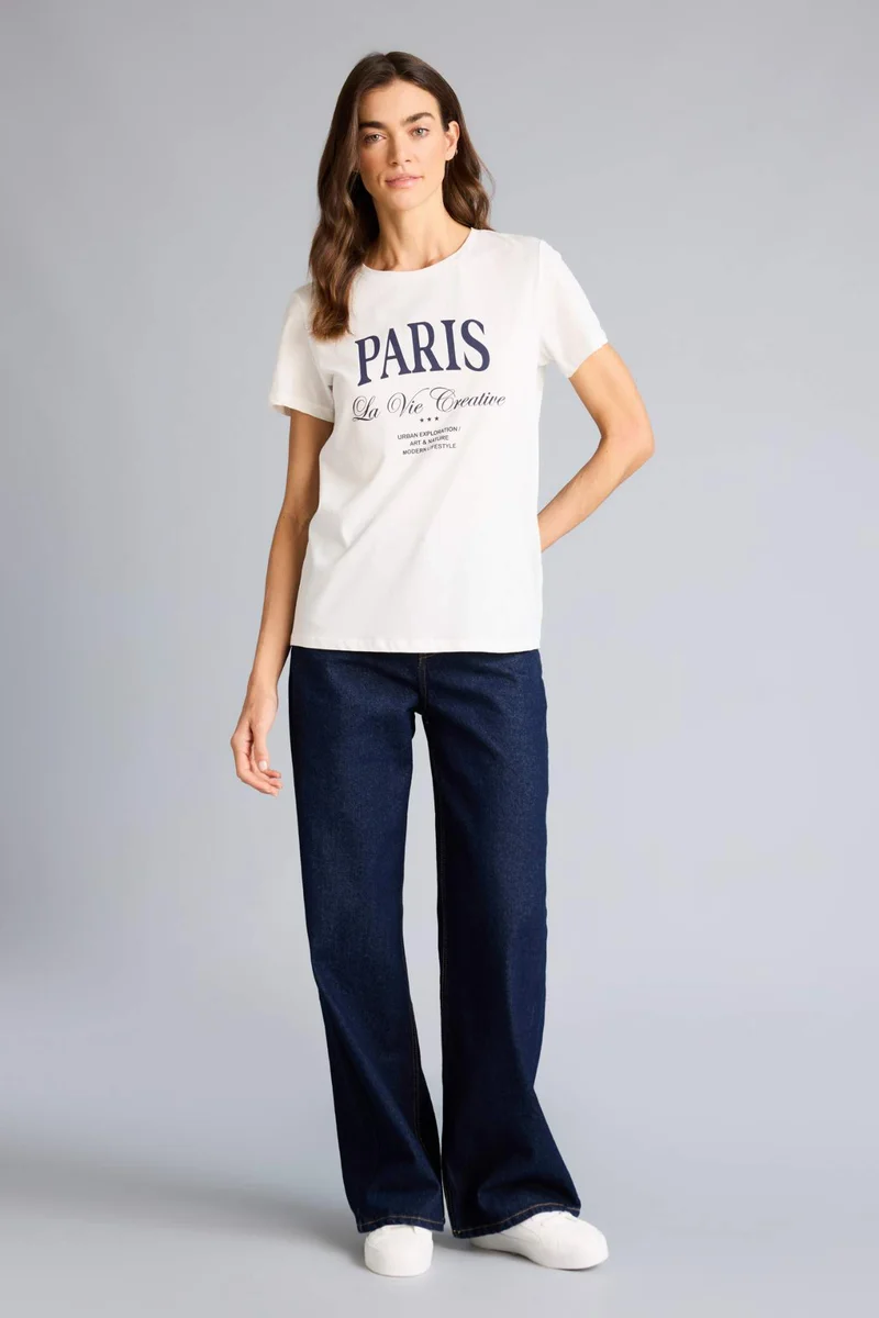 ديفاكتو Regular Fit Crew Neck Short Sleeve T-Shirt