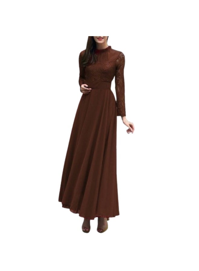 فستان نسائى من الشيفون والدانتيل مبطن