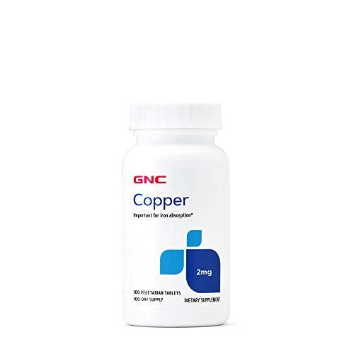 GNC Copper 2mg, Important for Iron Absorption, 100 Count - Image 1