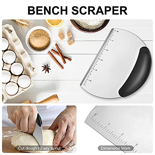 MINO ANT Pastry Cutter, Biscuit Cutter, Dough Scraper, Silicone Baking Mats, Stainless Steel Pastry Blender Set, Dough Cutter Biscuit Cutter Baking Pastry Mat Dough Blender Tools & Pastry Utensils (5 Pcs/Set) - Image 3