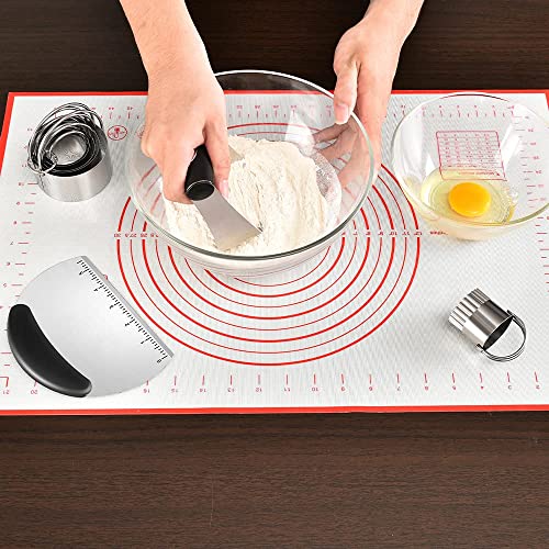 MINO ANT Pastry Cutter, Biscuit Cutter, Dough Scraper, Silicone Baking Mats, Stainless Steel Pastry Blender Set, Dough Cutter Biscuit Cutter Baking Pastry Mat Dough Blender Tools & Pastry Utensils (5 Pcs/Set) - Image 2