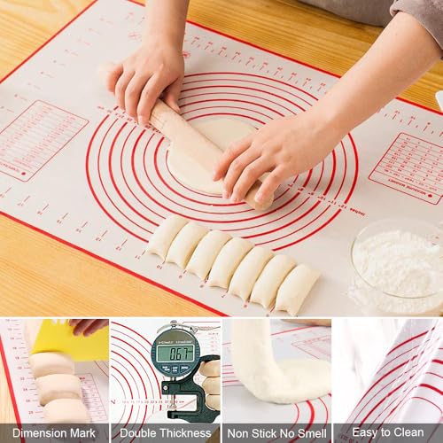 MINO ANT Pastry Cutter, Biscuit Cutter, Dough Scraper, Silicone Baking Mats, Stainless Steel Pastry Blender Set, Dough Cutter Biscuit Cutter Baking Pastry Mat Dough Blender Tools & Pastry Utensils (5 Pcs/Set) - Image 5
