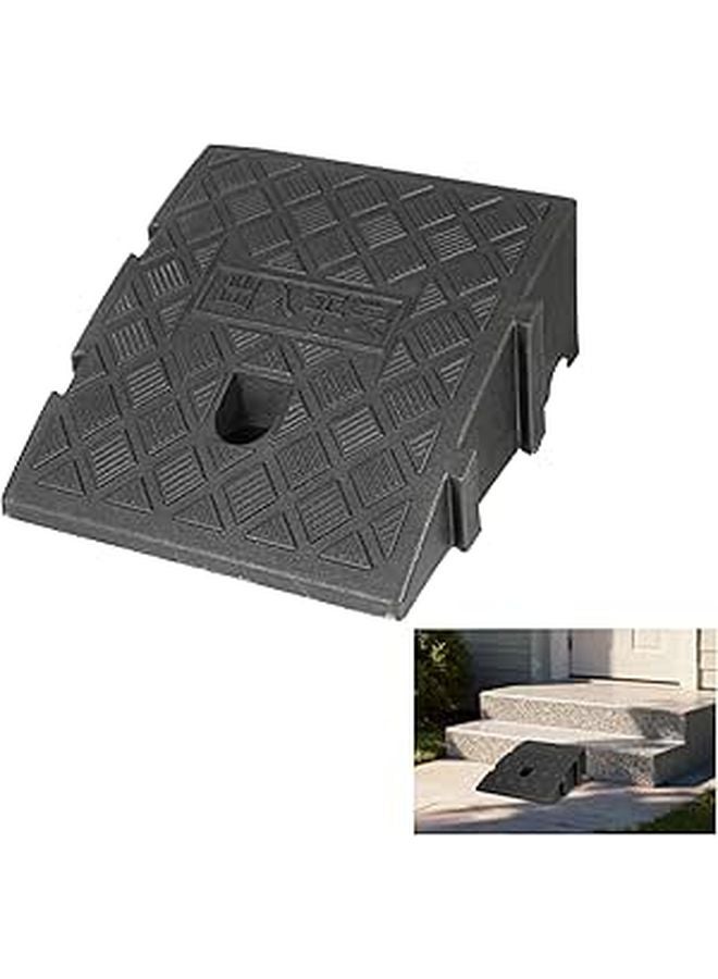 Heavy Duty Rubber Threshold Ramp Mat 25x27x11cm for Driveway Loading Dock Scooter Access - Image 1