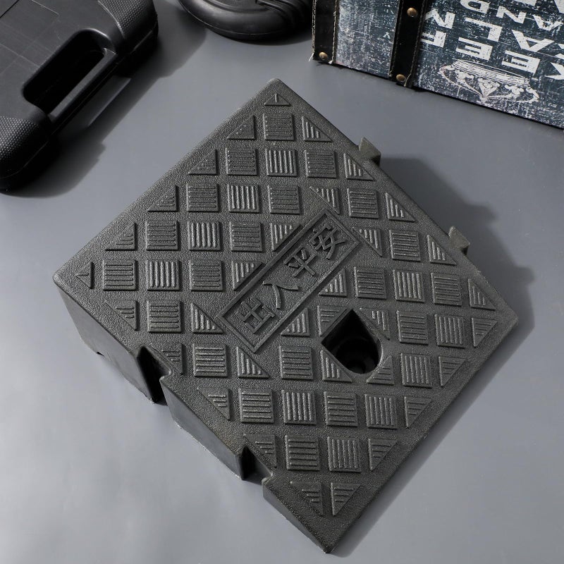 Heavy Duty Rubber Threshold Ramp Mat 25x27x11cm for Driveway Loading Dock Scooter Access - Image 4
